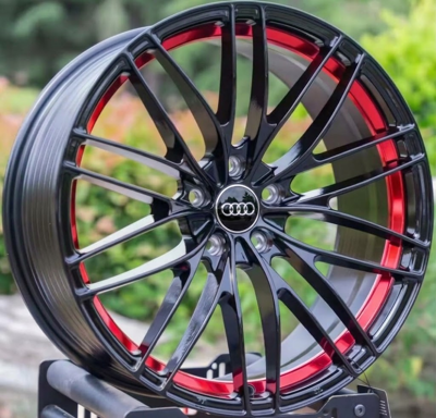 FELGA 18X8 5X112 ET35 66.5 BLACK+UC_RED AUDI_FBX001-8