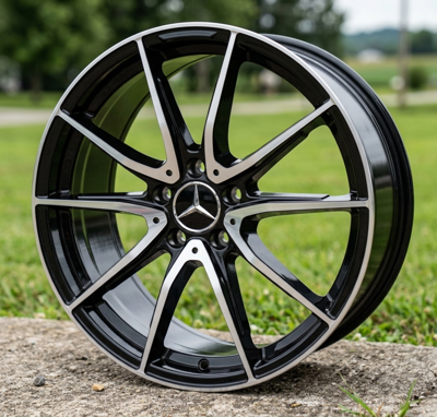 FELGA 18X8 5X112 ET35 66.6 BLACK MACHINED FACE MERCEDES_1812923M