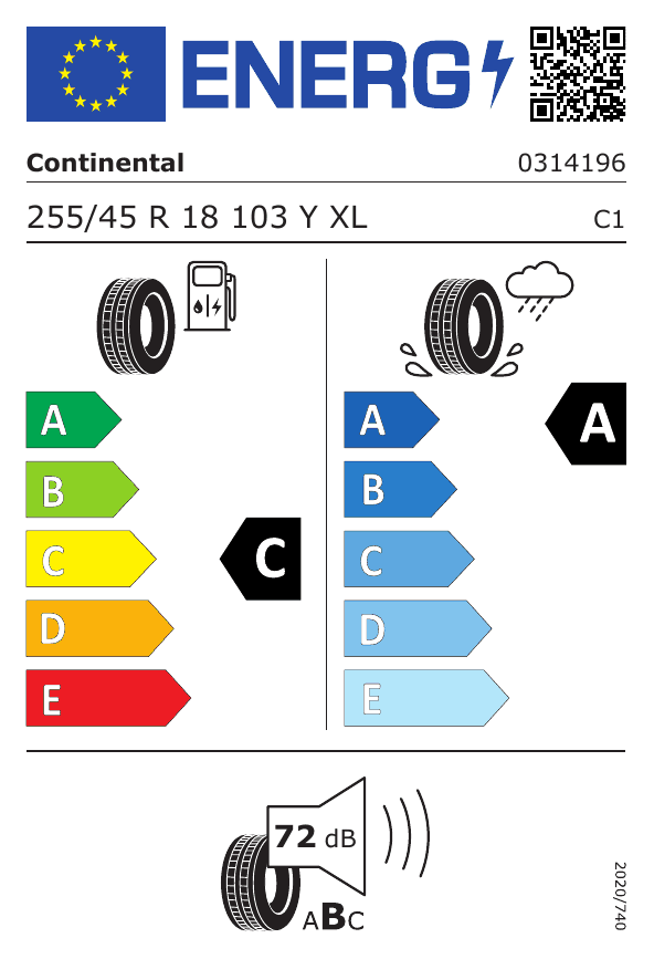 Continental 255/45R18 103Y PremiumContact 7 XL FR CONTINENTAL