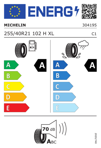 Michelin 255/40R21 102H PRIMACY 5 ENERGY XL TL MICHELIN