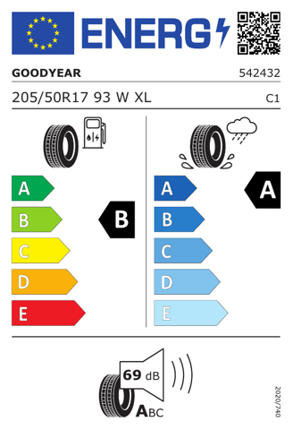Goodyear 205/50R17 93W EFFIGRIP PERF 2 XL TL GOODYEAR